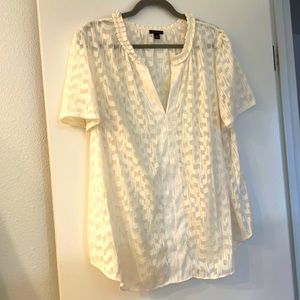 Creamy White ann taylor blouse